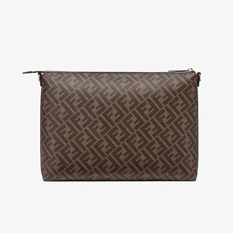 Cheap Brown Bag Fabric FF In Messenger Slim Fendi Motif 0420